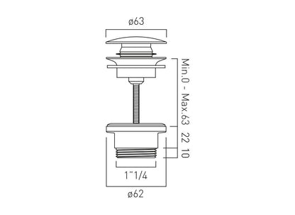 VADO Wastes and Fittings Universal Basin Waste