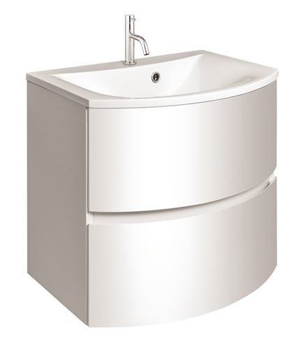 Crosswater Svelte 600mm Vanity Unit White Gloss