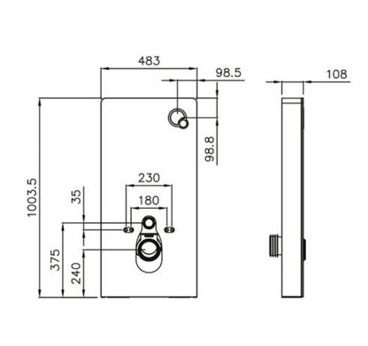 Essentials Senso Smart Touch Free Wave Flush Wall Hung Cistern Frame with White Glass Finish