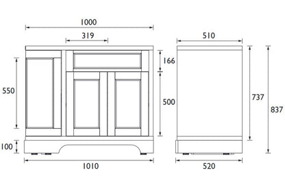 Wilton 1000mm Corner Right Hand Graphite