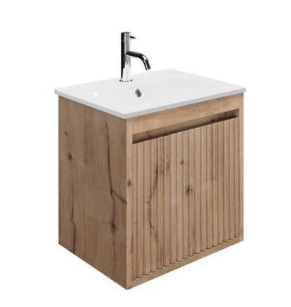 Flute 475 x 355 x 480mm  vanity unit in Windsor Oak