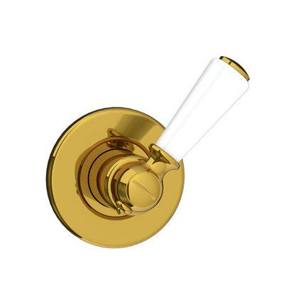 LB White Lever Flow Control "Plain" -  Antique Gold