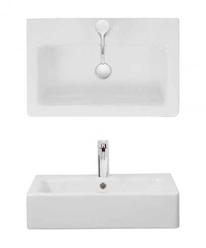 Crosswater Air  600 x 390mm 1 Tap Hole Counter/Wall Mounted Basin