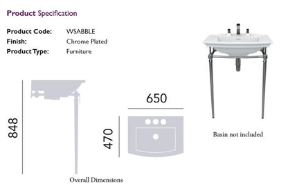 Heritage Abingdon Washstand for Blenheim - Chrome