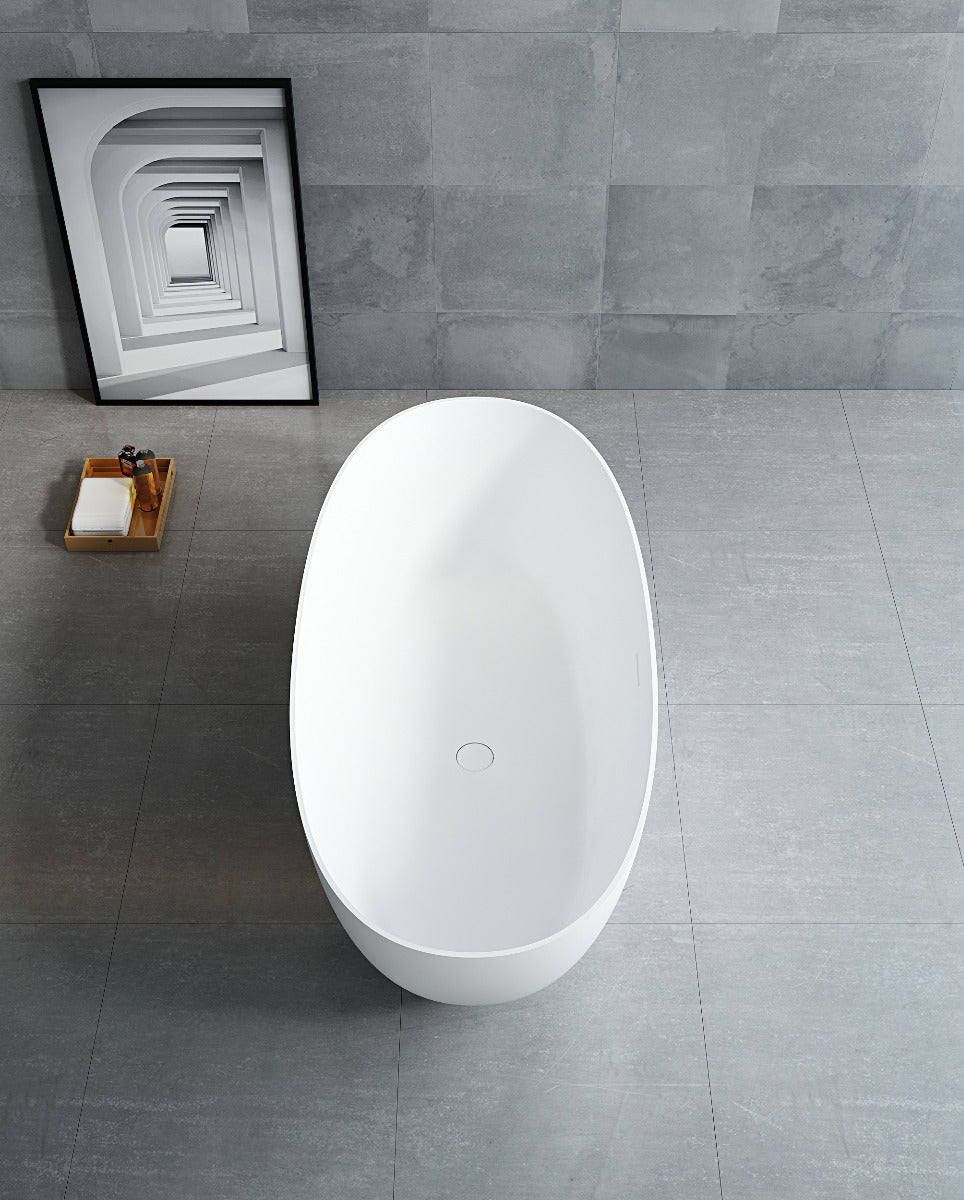 Luxe Stirling 1500 Oval Freestanding Solid Surface Bath