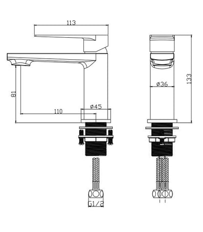 Mini Chrome Mono Basin Mixer Inc Click Clack Waste