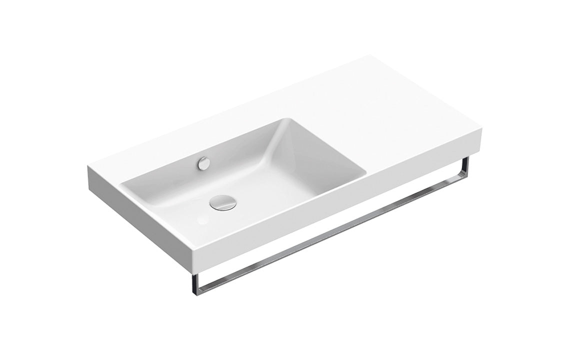 Catalano Zero 100 SX Basin-Ceramic White, Towel Rail not Inc