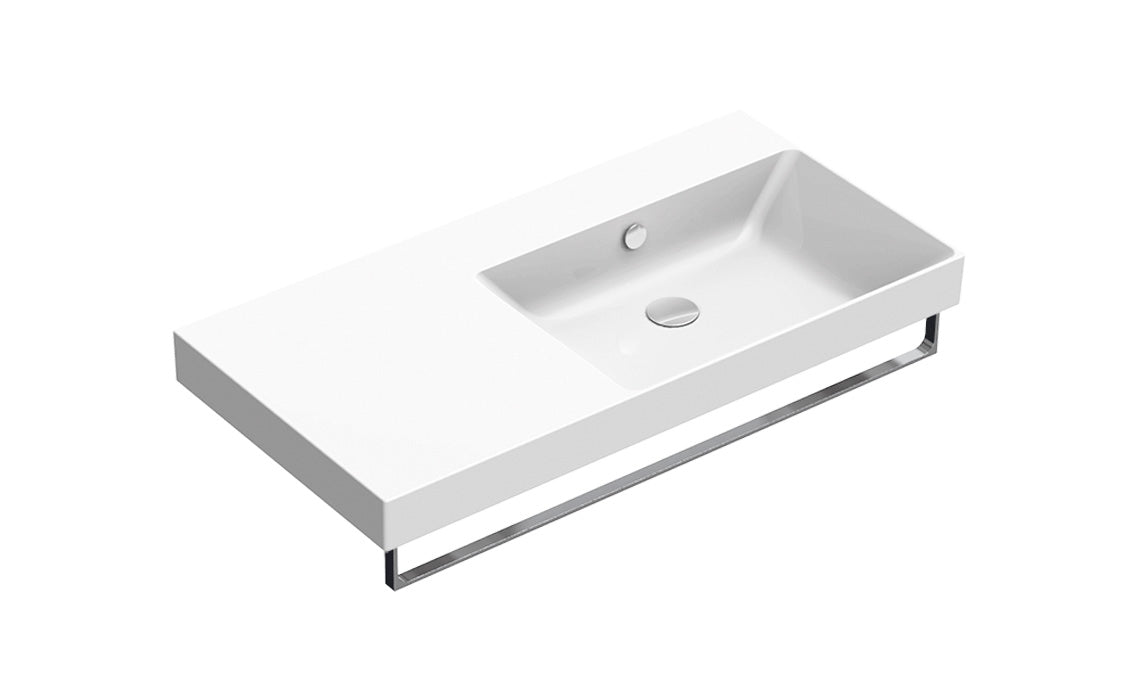 Catalano Zero 100 DX Basin-Ceramic White, Towel Rail not Inc