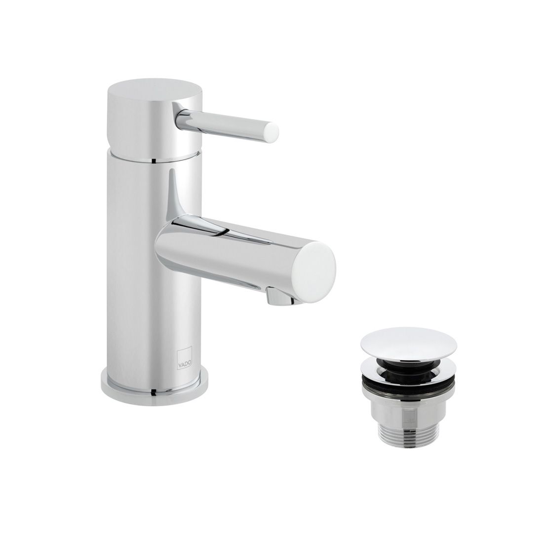 VADO ZOO Mono Basin Mixer Tap With Universal Basin Waste - Chrome Finish