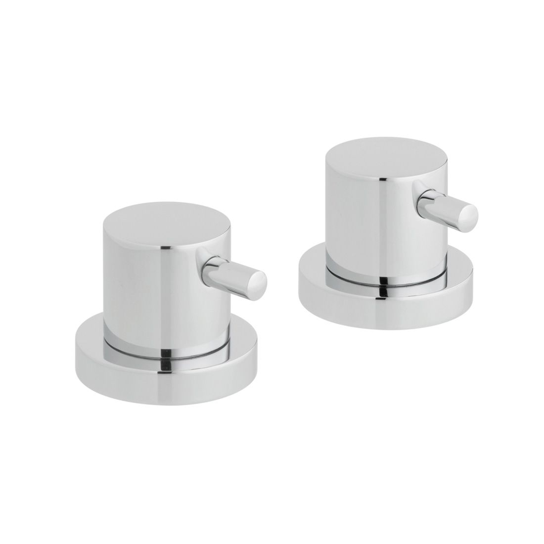 VADO Zoo Pair of Deck-Mounted Stop Valves - Chrome Finish
