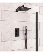 BDC Square Thermostatic Shower Bundle - Matt Black