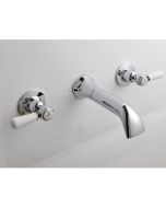 Lever 3-hole Wall Mounted Basin Mixer Chrome