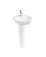 Curve2 450mm Wall Mounted Basin 1 Tap Hole - White Gloss