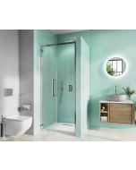 Infinity 8 Hinged Door, Clear Glass 900mm - Silver