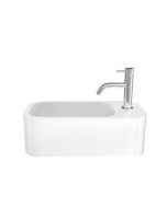 Popolo Cloakroom Basin - Gloss White Right Handed - 480mm x 250mm