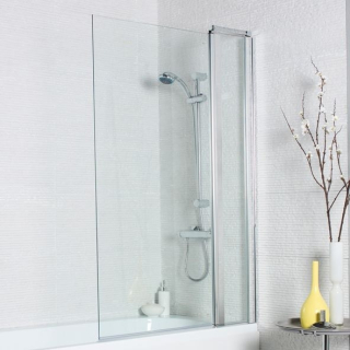 SW6 Koncept Straight Bath Screen Square Edge With Extension Panel 1400 X 920 Konsss1