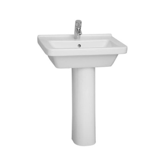 Vitra S50 500 x 430 Square Basin with Full Pedestal 1 Tap Hole
