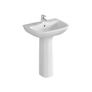 Vitra S20 Basin with Full Pedestal 550mm 1 Tap Hole