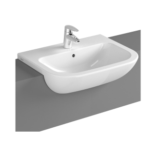 Vitra S20 550 x 440 With 1 Tap Hole Semi-Recessed Basin  - White