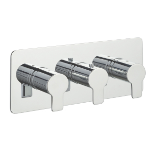 Amore Chrome Thermostatic Concealed 3 Outlet Horizontal Shower Valve 