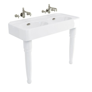 Arcade Bathrooms 1215 x 560 Double Basin With Overflow  - 1 Tap Hole