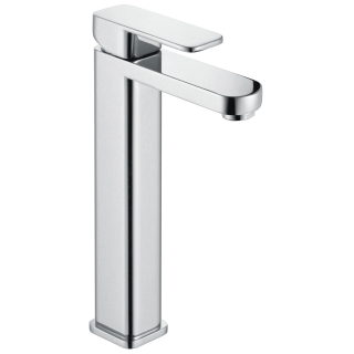 R Series Chrome Tall Monobloc Basin Mixer With Sprung Basin Waste        