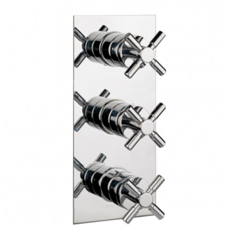 Crosswater Totti Thermostatic Portrait Chrome Shower Valve 3 Control ( 2 Outlet )