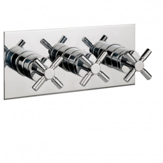 Crosswater Totti Thermostatic Landscape Chrome Shower Valve 3 Control ( 2 Outlet ) TO2001RC