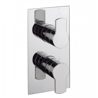 Crosswater Wisp Recessed Thermostatic Trim Set Only ( 2 Outlet ) Chrome