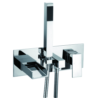 Z Series Chrome Wall Mounted Bath Shower Mixer With Hose & Handset
