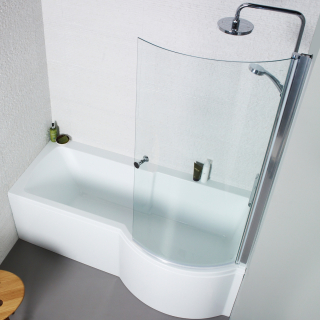 SW6 Adapt P-Shaped Shower Bath 1700 X 850mm Right Hand