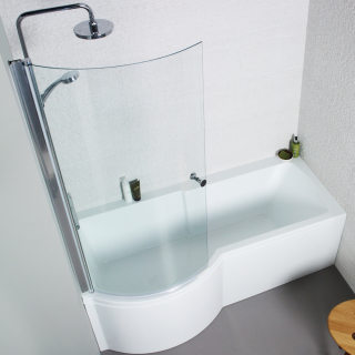 SW6 Adapt P-Shaped Shower Bath 1700 X 850mm Left Hand