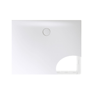 Bette Floor Side T1 1100 X 800mm Square White Steel Wet Room Shower Tray Inc Support And White Waste