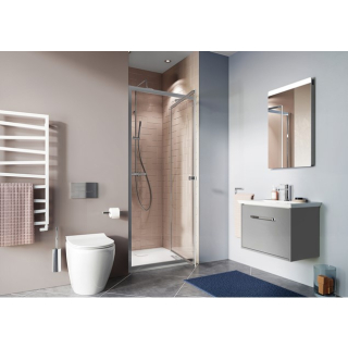 Crosswater Clear 6 700mm Infold Shower Door Silver Frame Clear Glass 