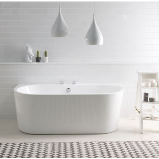 BC Designs Ancora 1640 x 760mm Free Standing Back To Wall Double Ended Bath White Gloss