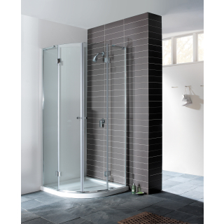 Simpsons Showers Design 800mm Quadrant With Double Hinged Door Silver Frame Clear Glass