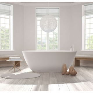 BC Designs Esseta 1510 x 760mm Composite Free Standing Bath Double Ended White Silk Matt