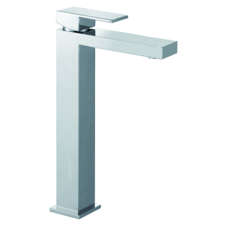 E Series Chrome Tall Monobloc Basin Mixer With Sprung Basin Waste        