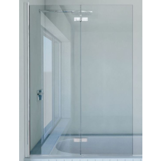 Matki Eleganza Folding Bath Screen Silver Frame With Glear Glass With Glass Guard