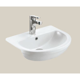 Essentials Ivo / Flite 550mm Semi Countertop Basin With One Tap Hole