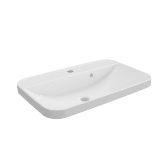 Essentials Arco 600mm Inset Countertop 1TH Basin White