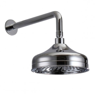 Traditional 200mm Chrome Watering Can Shower Head & Arm 