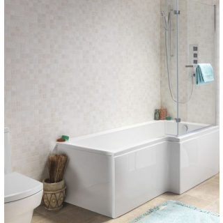 Essentials Flite Fully Encapsulated Shower Bath – Right Hand 1500mm
