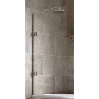 Matki Eleganza 10mm Single Bath Screen 1500 x 750mm Silver Frame With Glear Glass (Right Handed - Left Hand shown in Image)