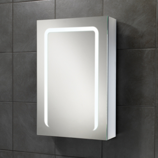 HIB Stratus 50 Mirror Cabinet 500 x 700mm Rectangular LED Mirror Cabinet With Charging Sockets