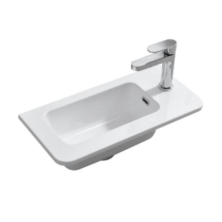 Essentials Suburb 510mm x 255mm Basin One Tap Hole White