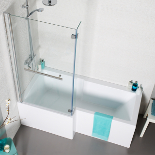 SW6 Tetris Square Shaped Shower Bath 1700 X 850mm Left Hand