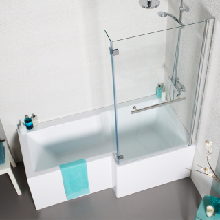 SW6 Tetris Square Shaped Shower Bath 1700 X 850mm Right Hand