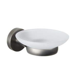 Soap Dish With Glass Black Chrome