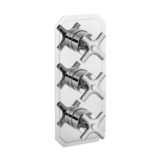 Crosswater Waldorf 3 Outlet Chrome Cross Head Thermostatic Trim Set Only (3 Outlet)